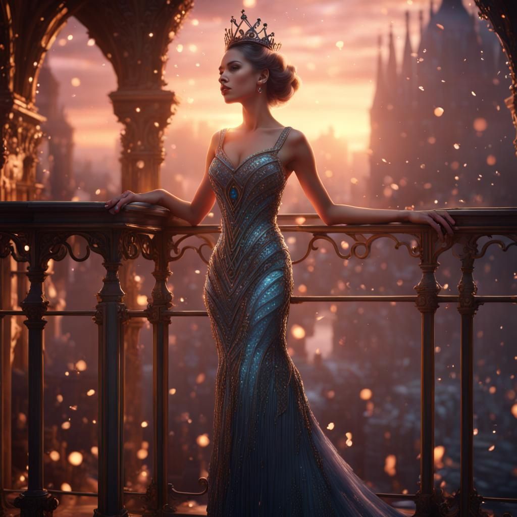 Princess Singing at Dawn: Detailed Matte Painting