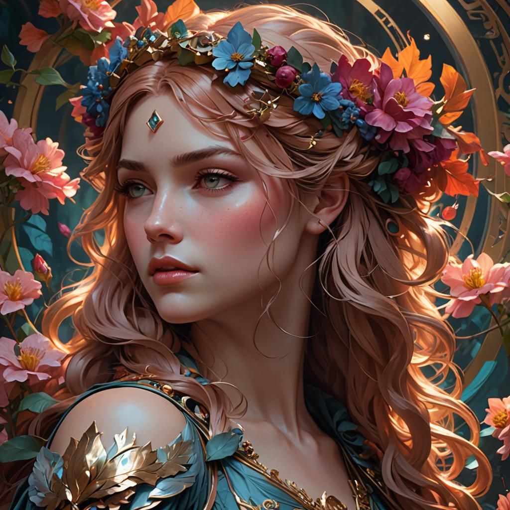 Persephone Portrait in Hyperdetailed Lighting