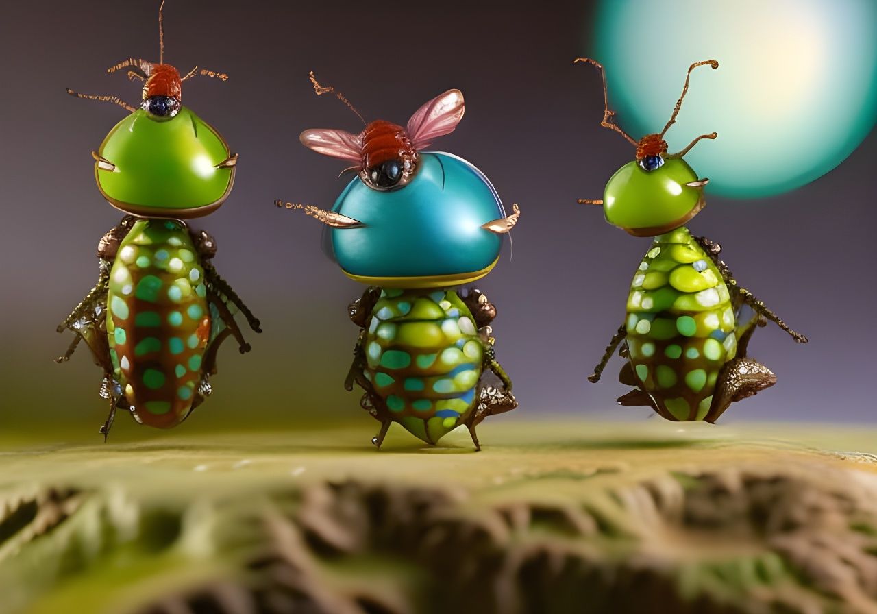 Bug-Eyed Alien Insect on Lava Planet