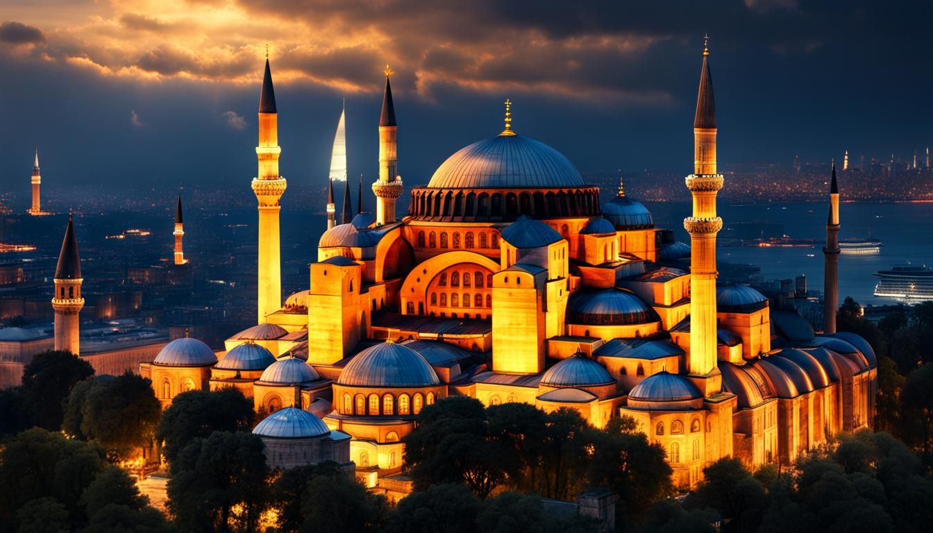 Hagia Sophia at Night: Digital Matte Painting