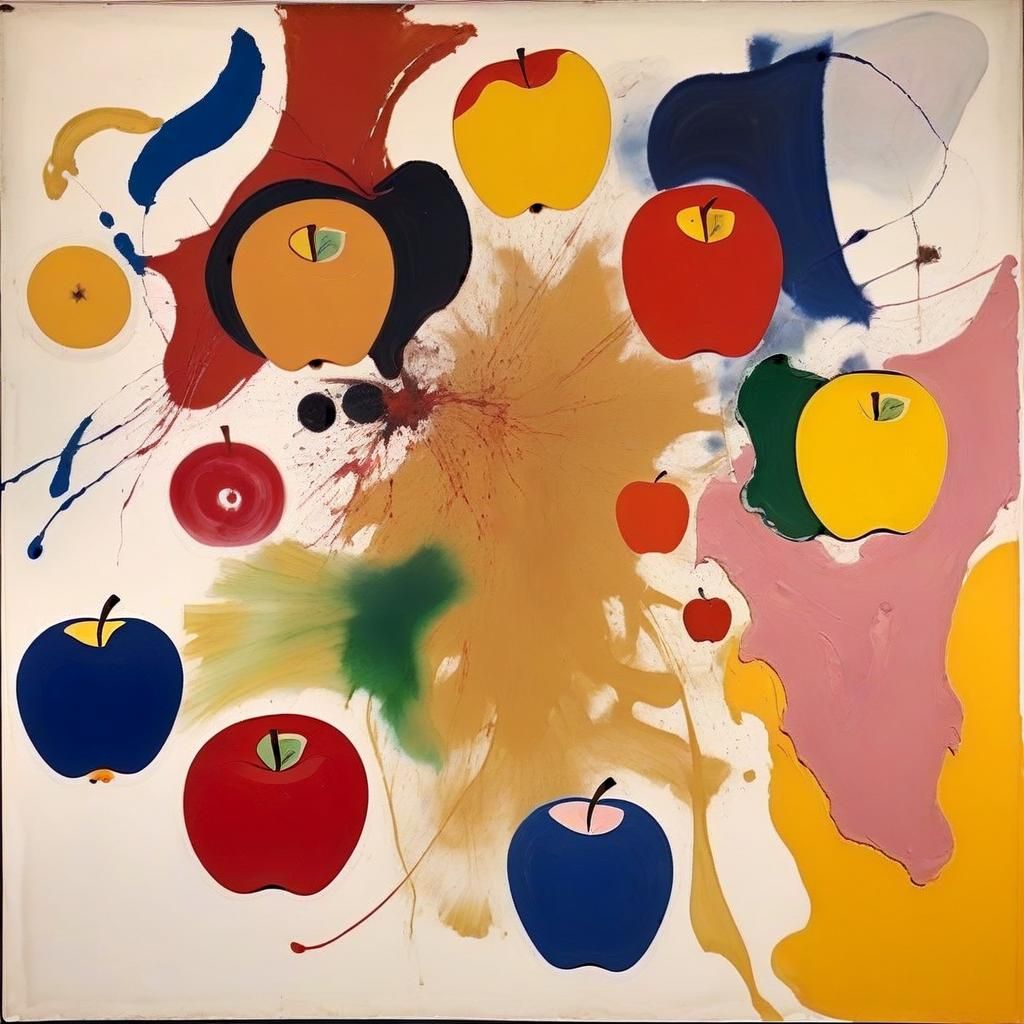 Abstract Apples in Vibrant Hues