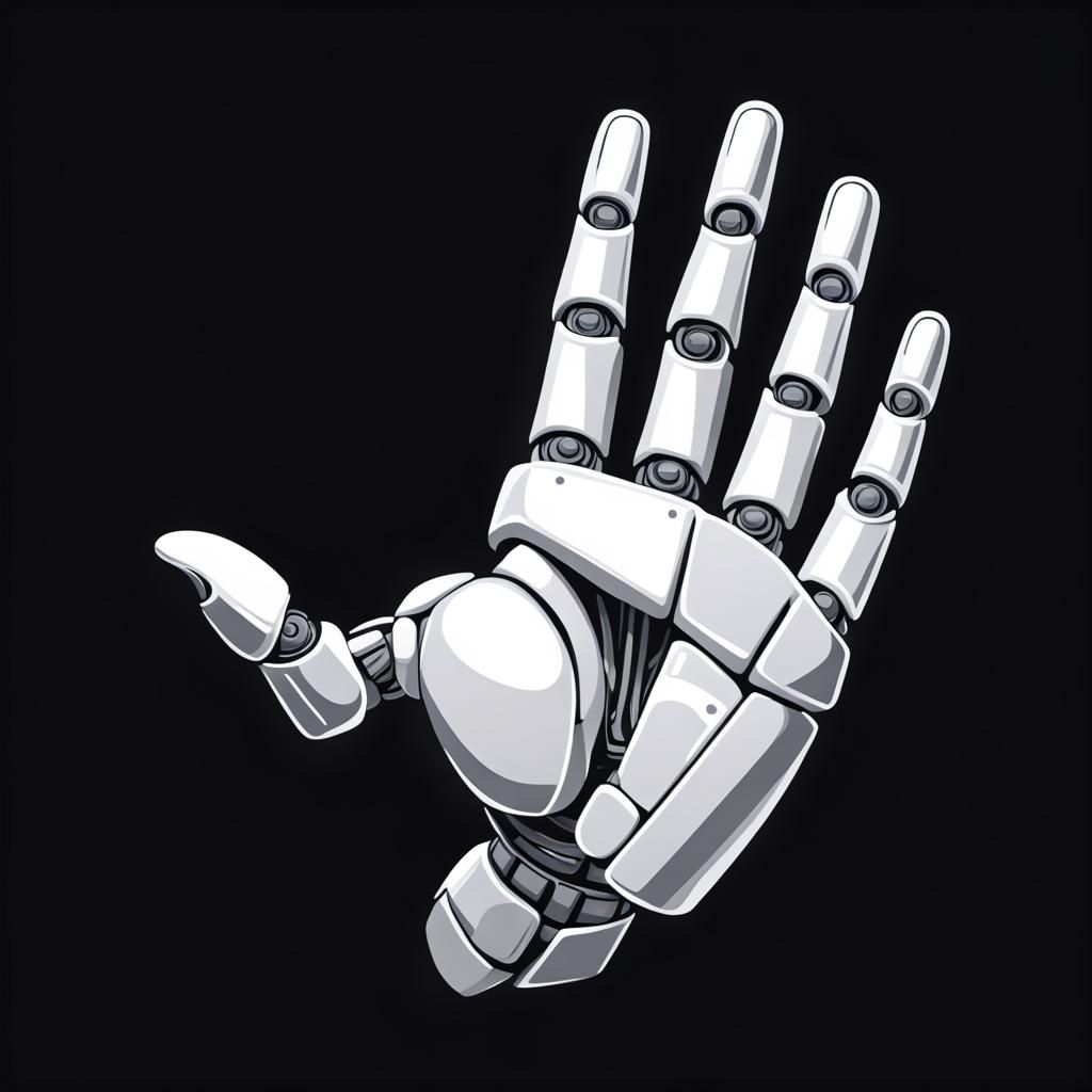White Robot Hand in Renaissance Style