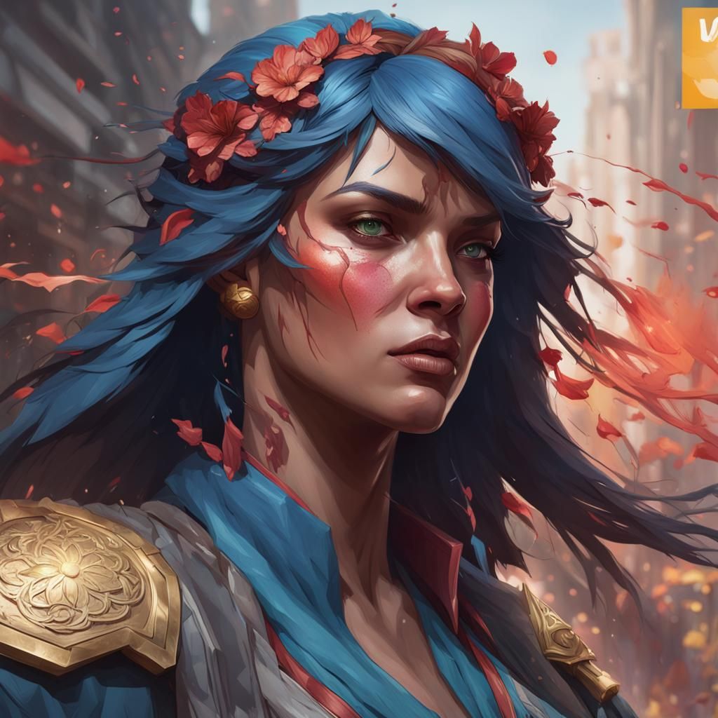 Detailed Portrait of a Woman in Art Nouveau Style