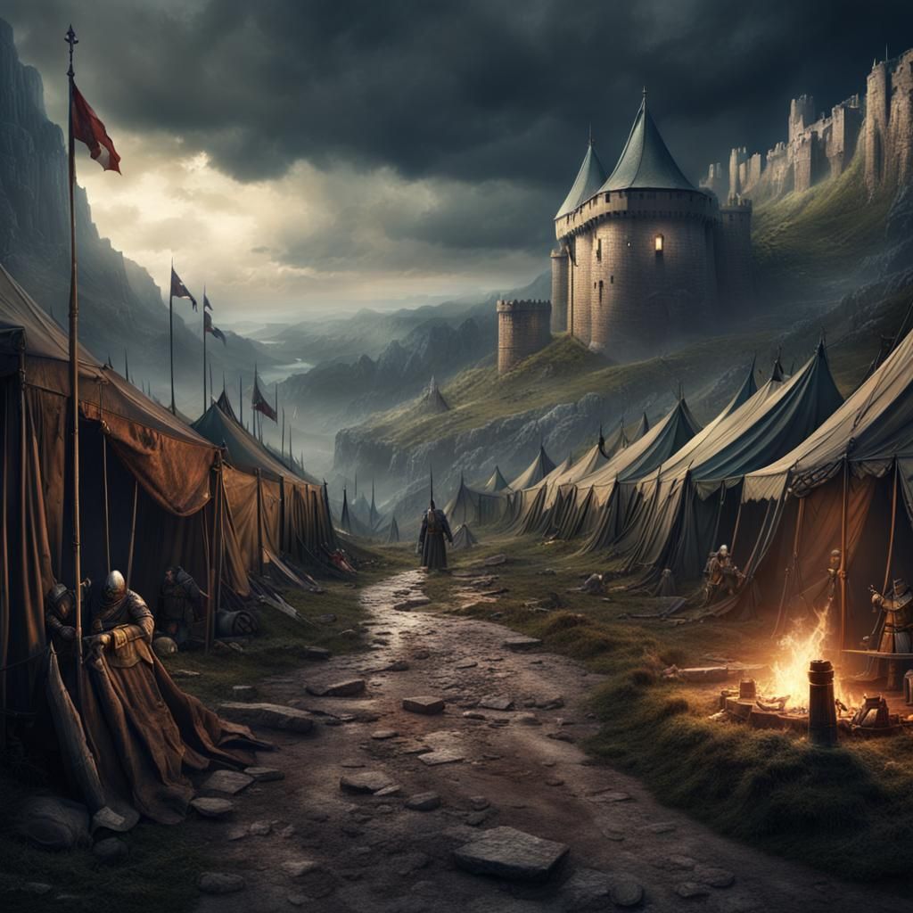Dark Fantasy Medieval Military Camp in France