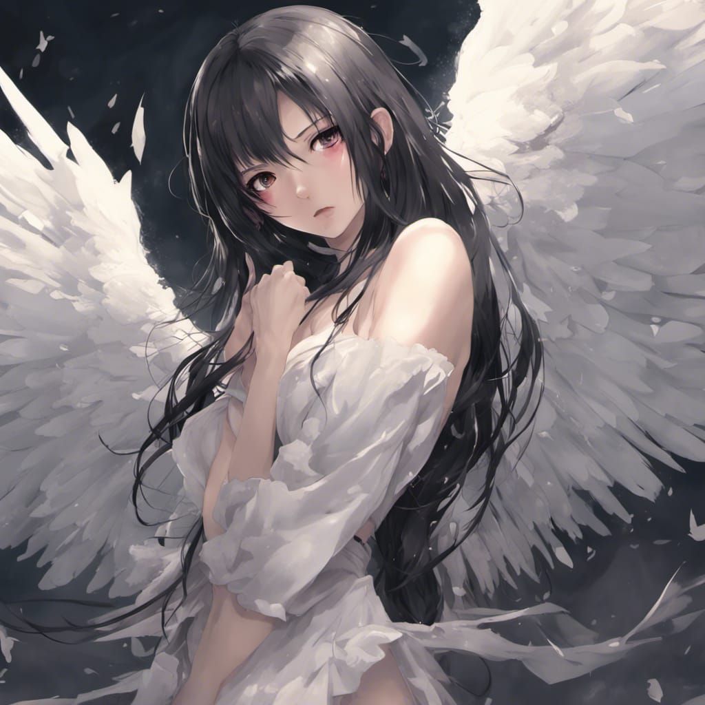 Fallen Angel: Anime Style Digital Illustration