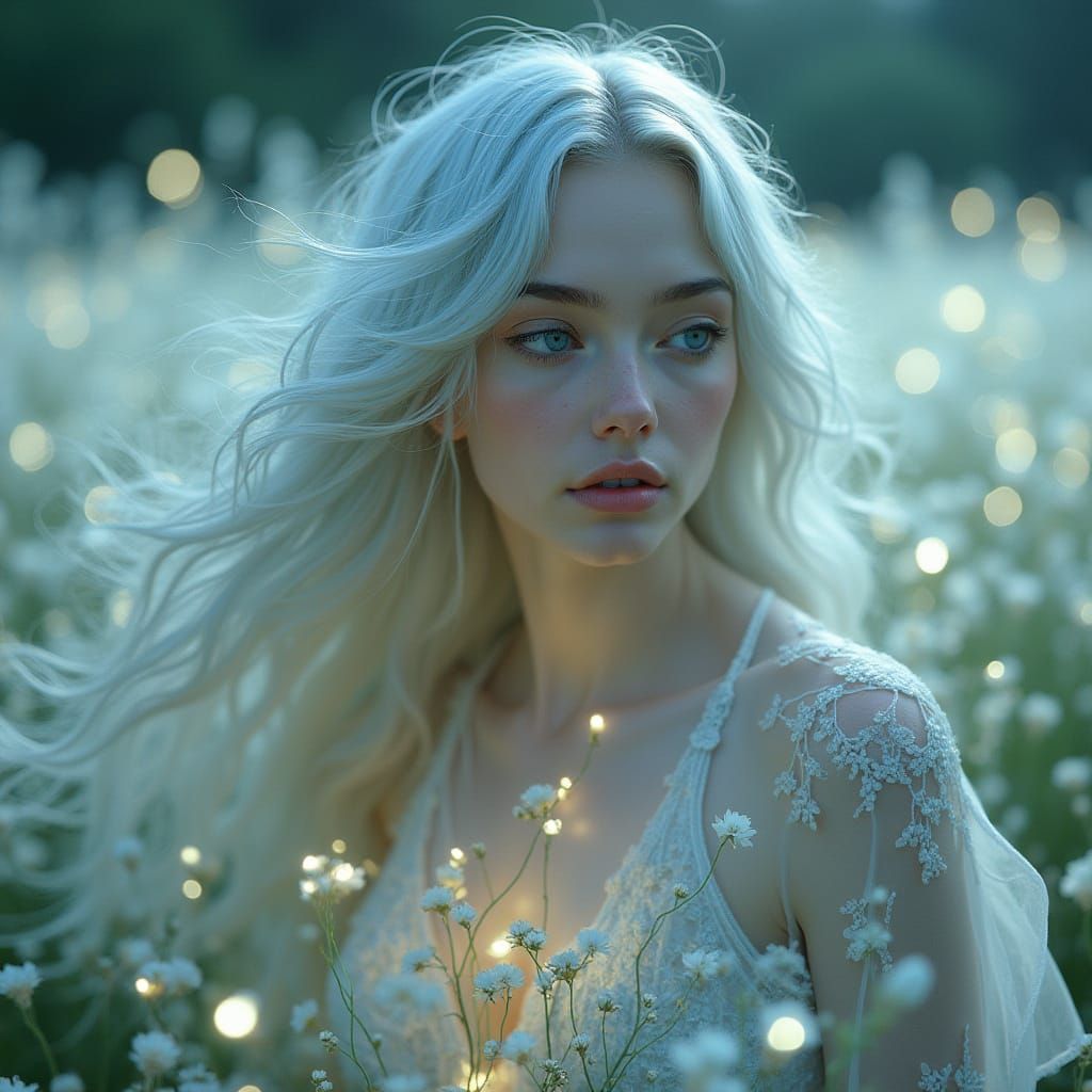 Ethereal Goddess in Art Nouveau Style