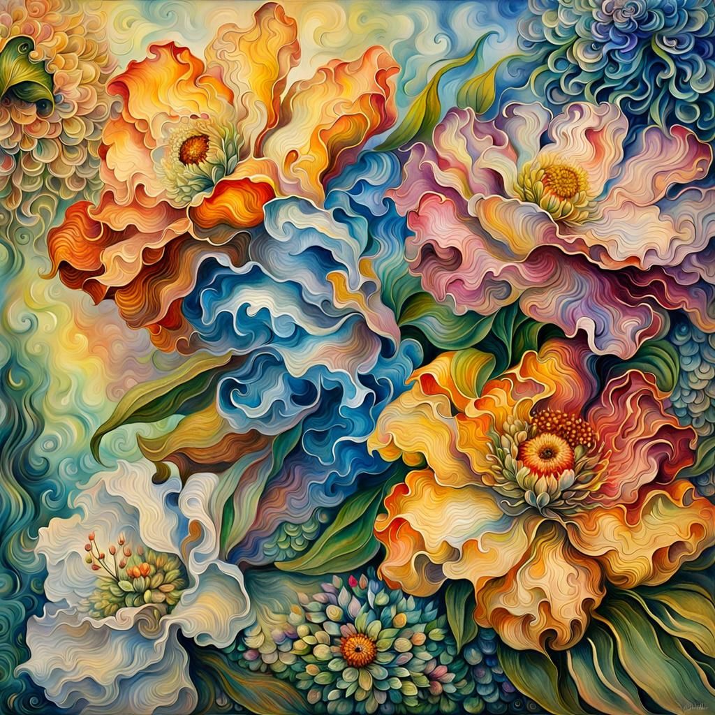 Exotic Flowers in Bloom: Watercolour and Oil Painting