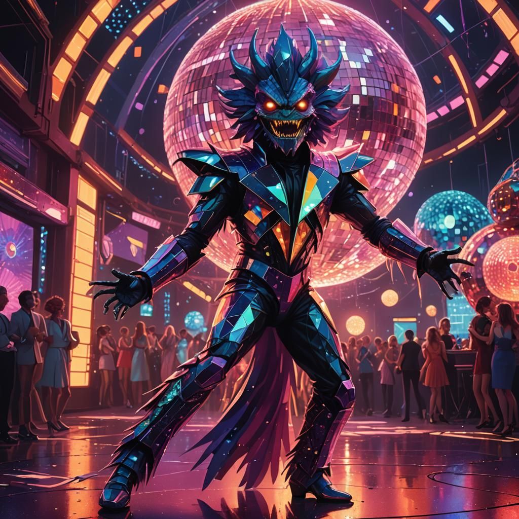 Glamorous Disco Monster at Prom: Fantasy Art