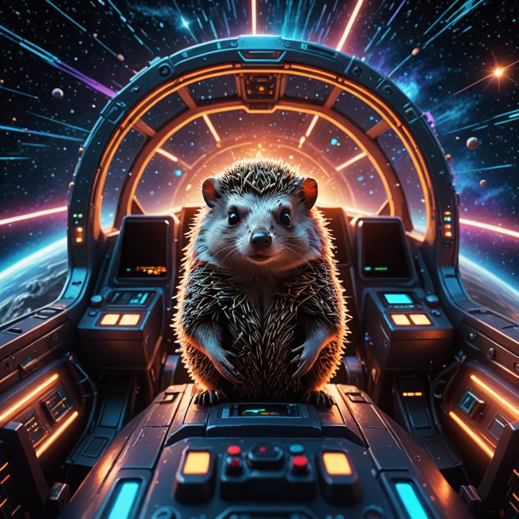 Hedgehog Space Crew Navigates the Cosmos