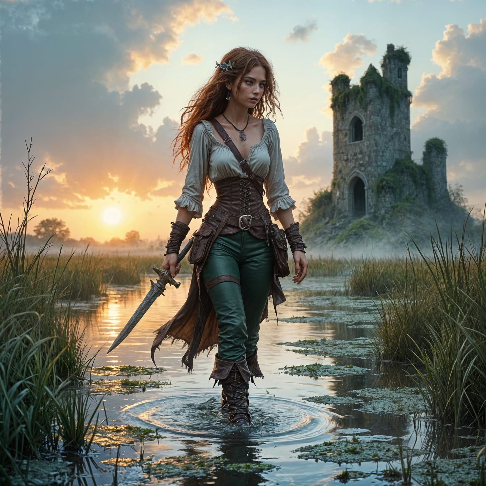 Mystical Wizardess Walks the Swampy Horizon