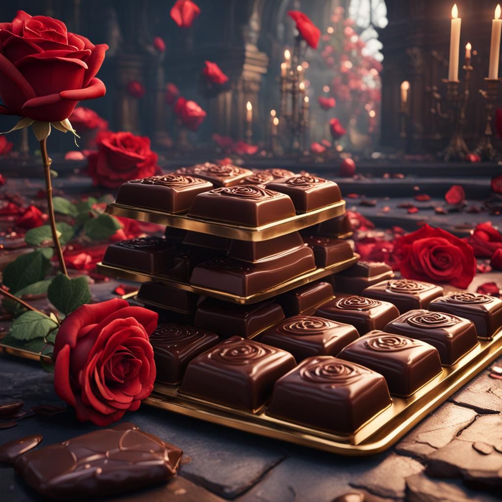 Fantastical Chocolates and Roses in Deep Color