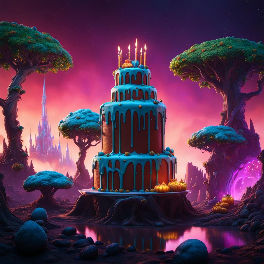 Fantastical Cake in Detailed Matte Painting