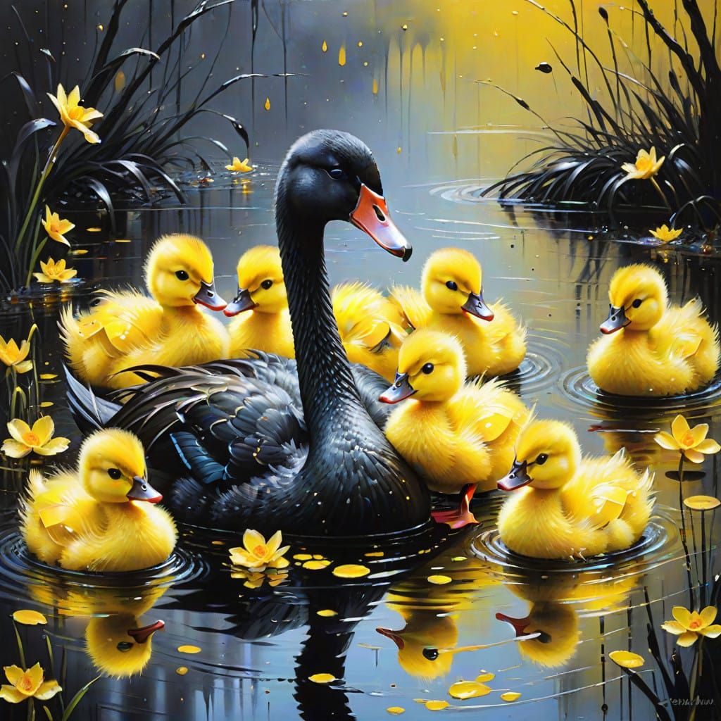 Whimsical Fantasy Scene in Vibrant Oil Painting