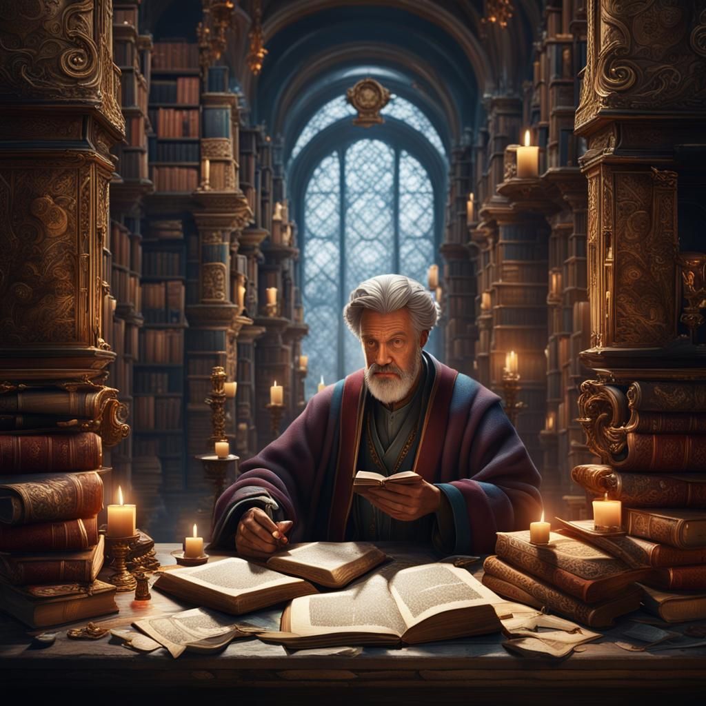 Person Contemplating Stoic Philosophy in Detailed Matte Pain...