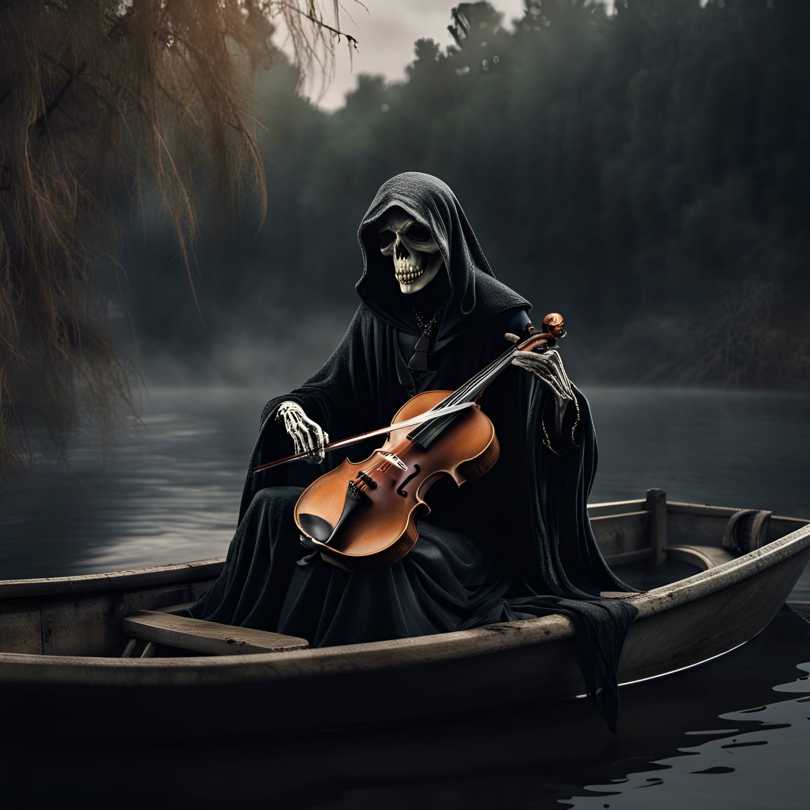 Grim Reaper's Serenade on the River of Death