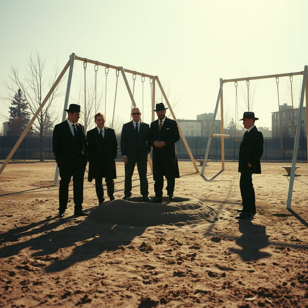 Mafiosos Gather in Abandoned Playground: Film Noir Style