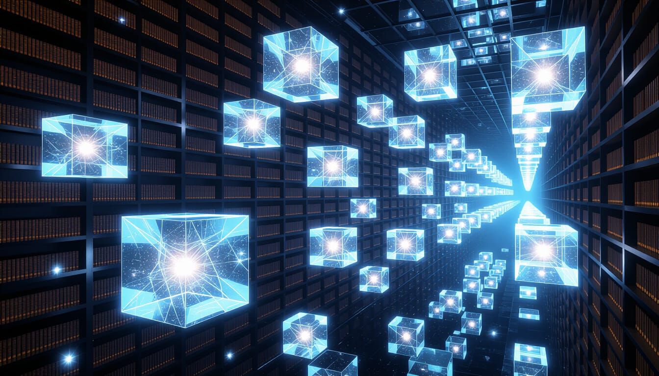 Surreal Biomechanical Library in Starry Space