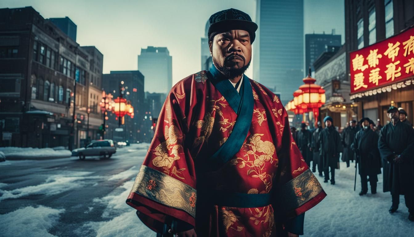 Ice Cube in Traditional Chinese Clothing, Cinematic Style