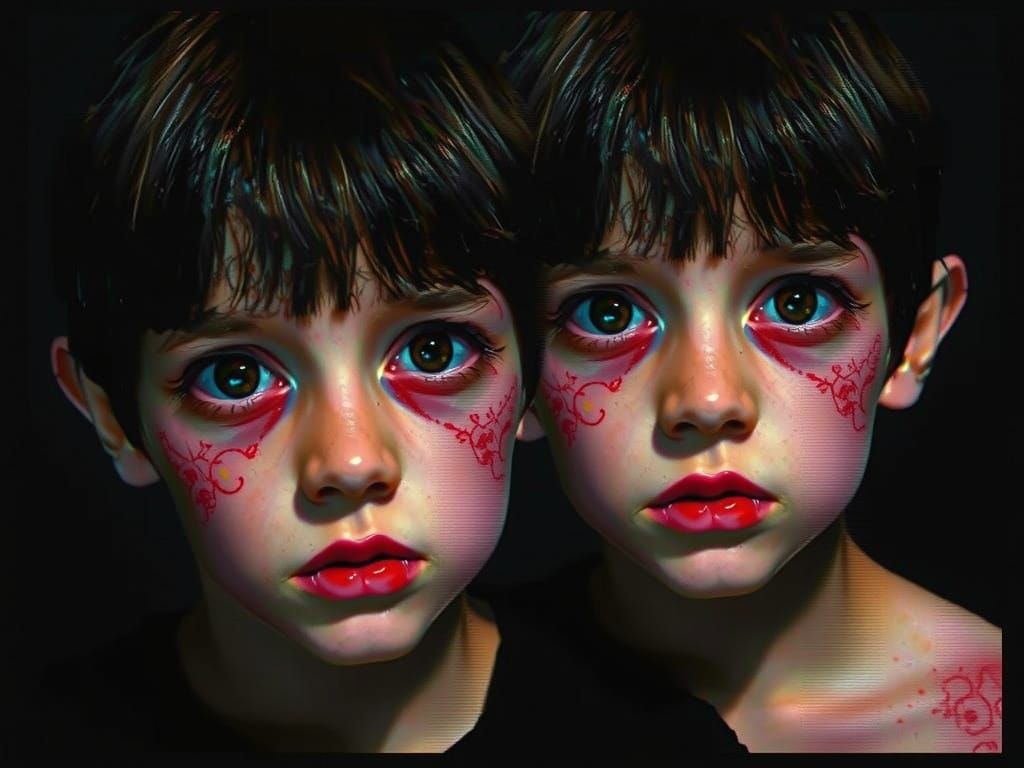 Creepy Glitched Art of Black-Eyed Children