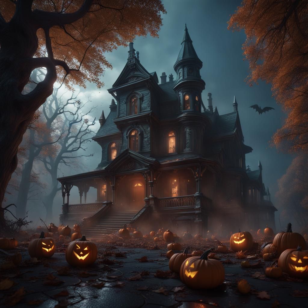 Detailed Halloween Ghost Matte Painting