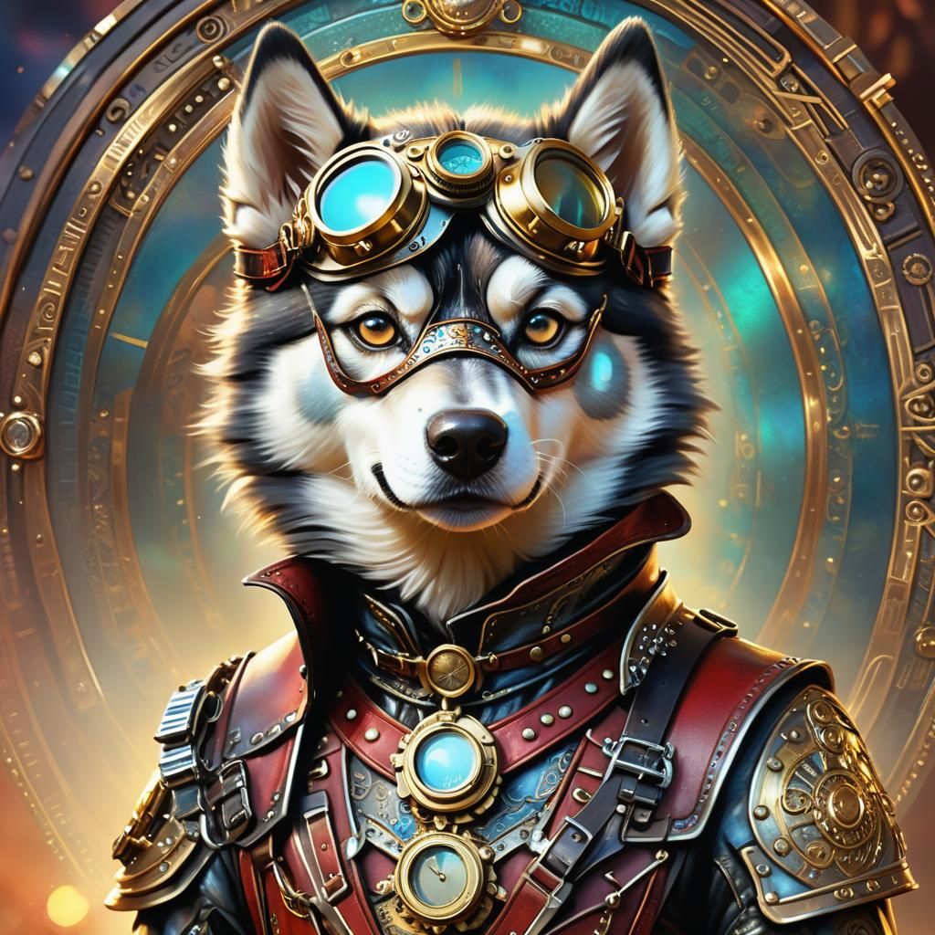 Steampunk Siberian Husky