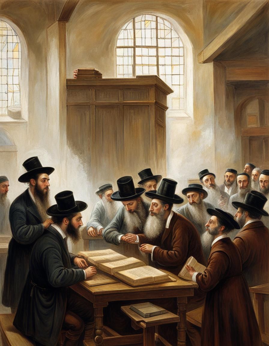 Hasidic Jews in Synagogue, 18th Century