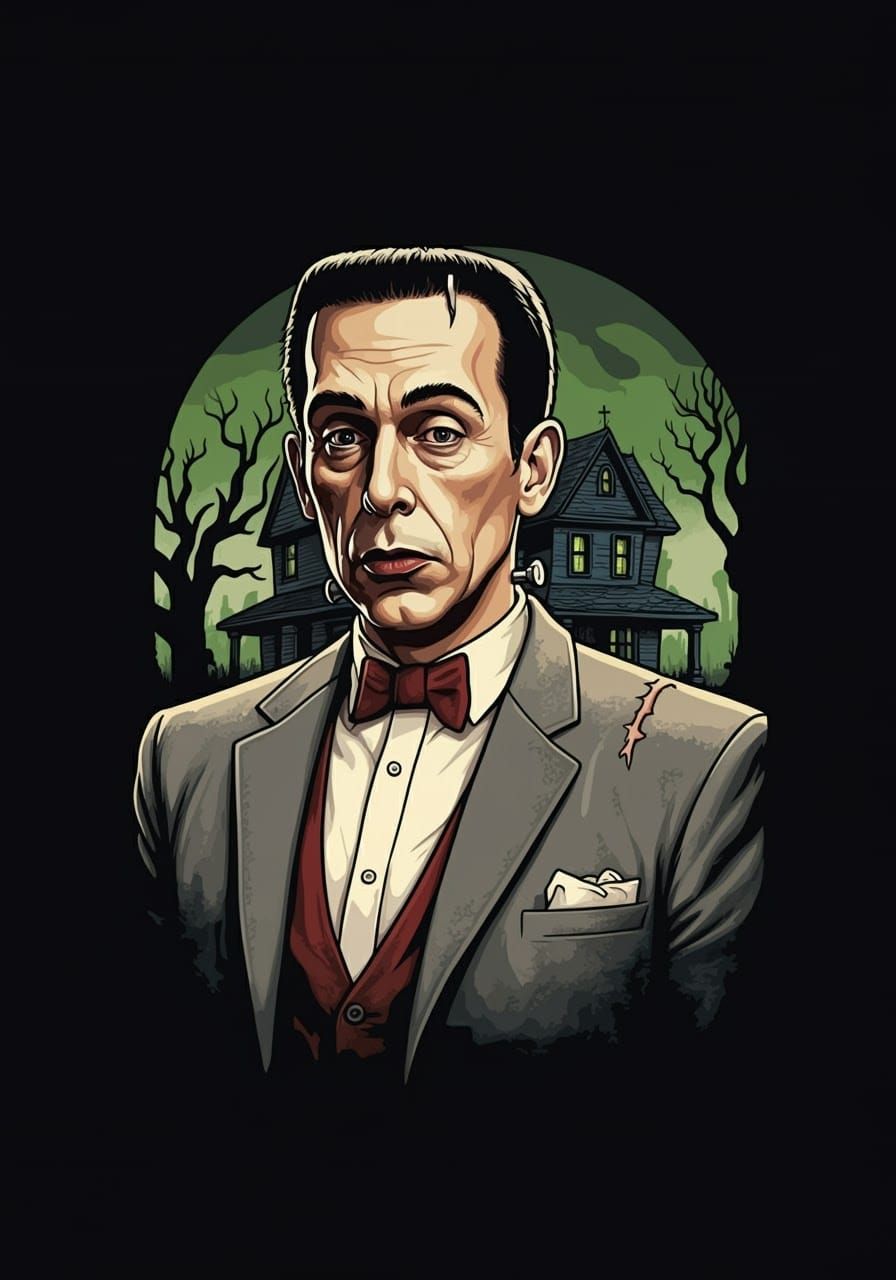 Humorous Mashup: Herman Munster as Pee-wee Herman
