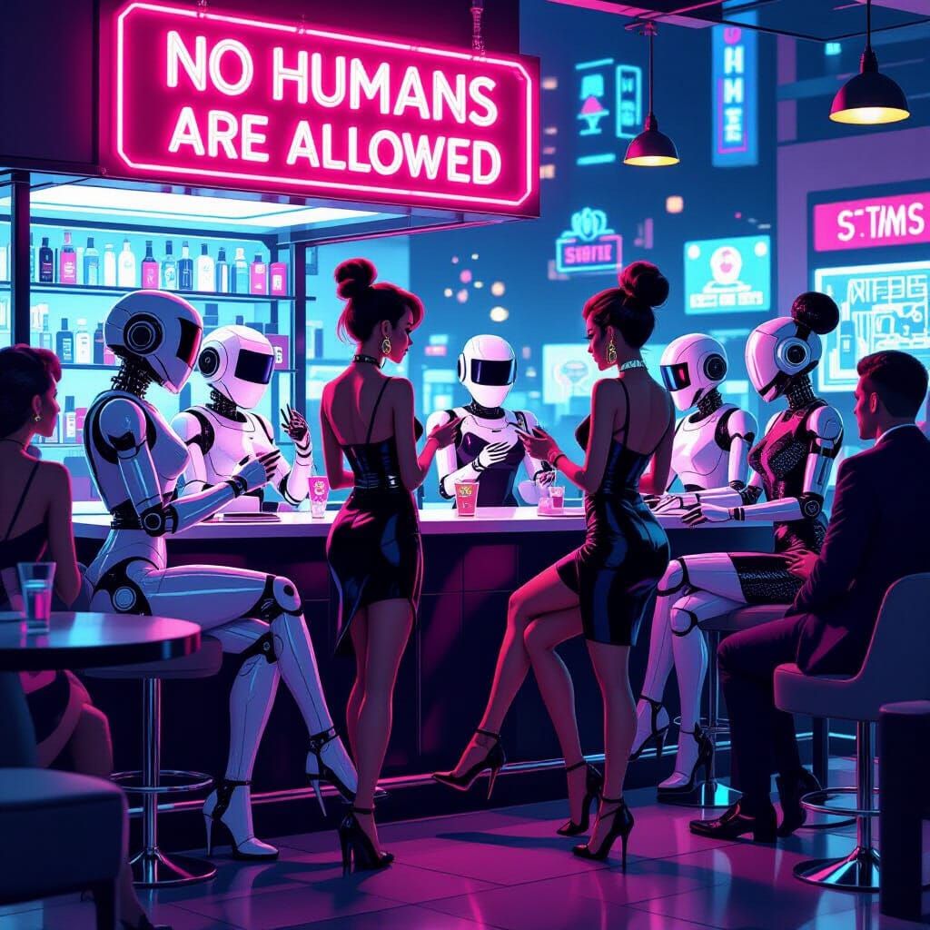 Trendy Robot Nail Bar: Cyberpunk Style