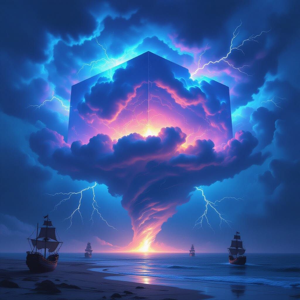 Surreal Storm with Treasure Chest Cloud Formation