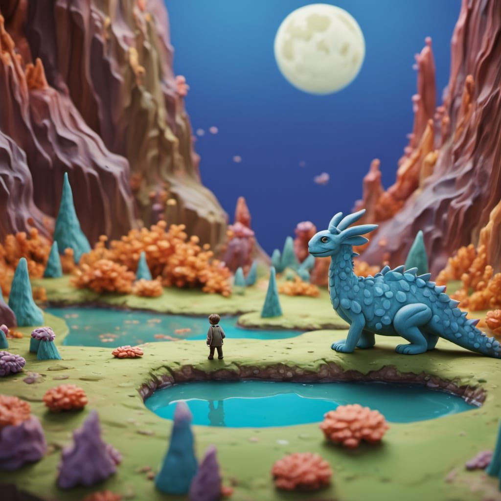 Whimsical Claymation Kingdom with Dancing Clay Creatures