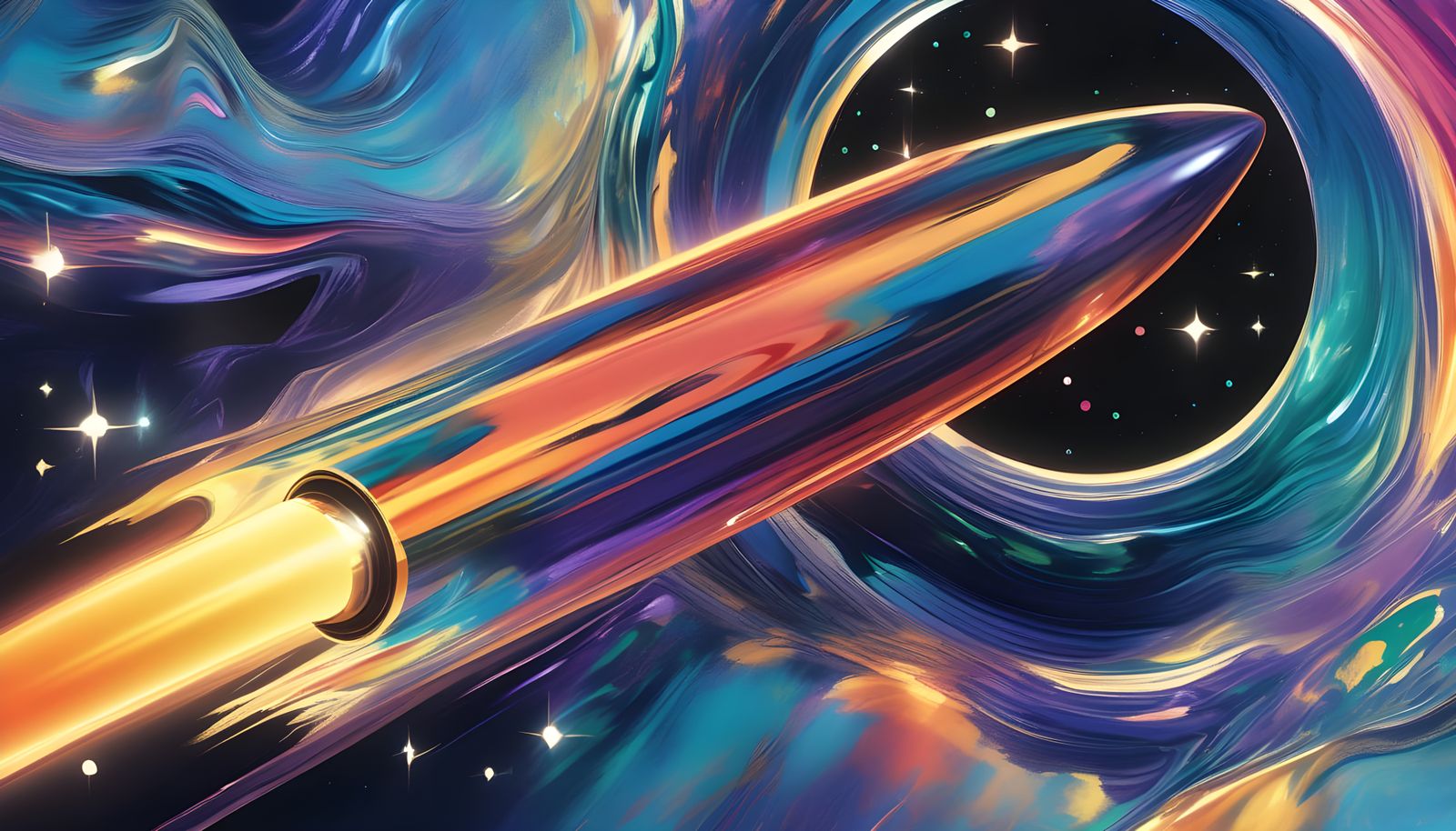 Vibrant Cosmic Vortex in Iridescent Hues