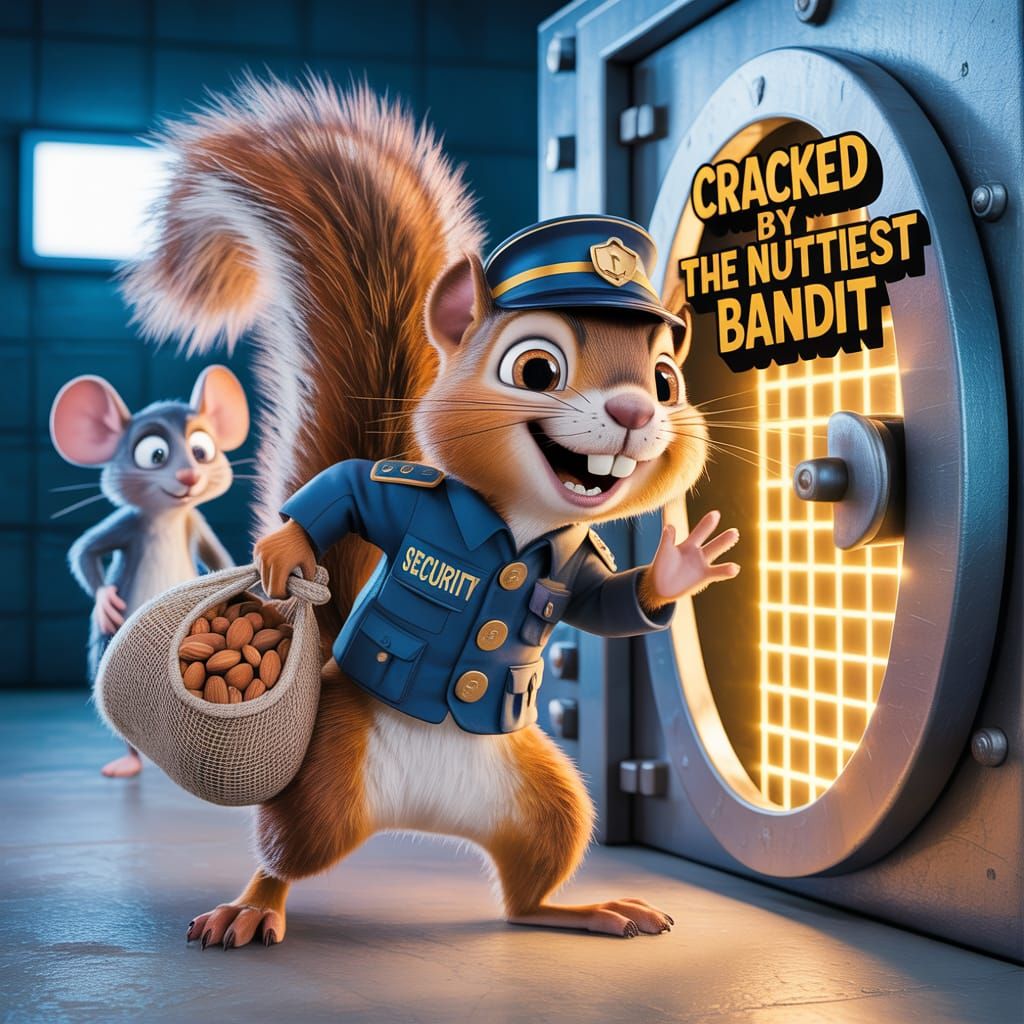 Sneaky Squirrel Nut Heist in Pixar-Style 3D