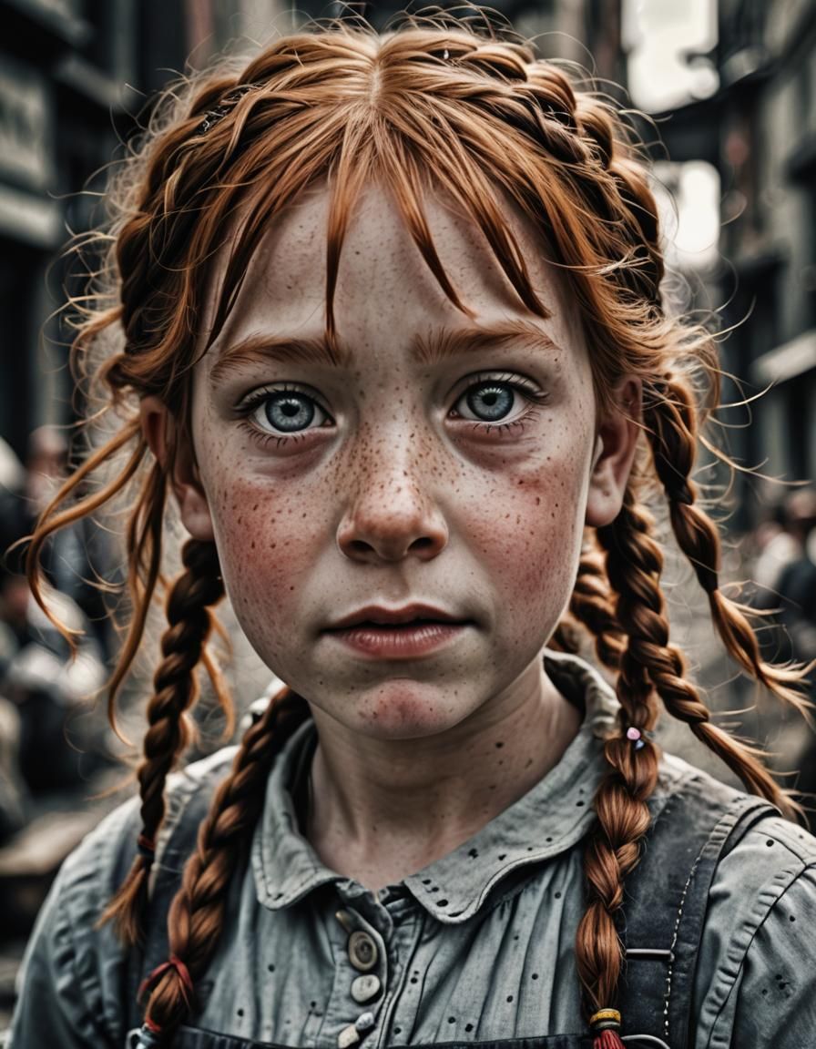 Hyperrealistic Pippi Longstocking Portrait in HDR