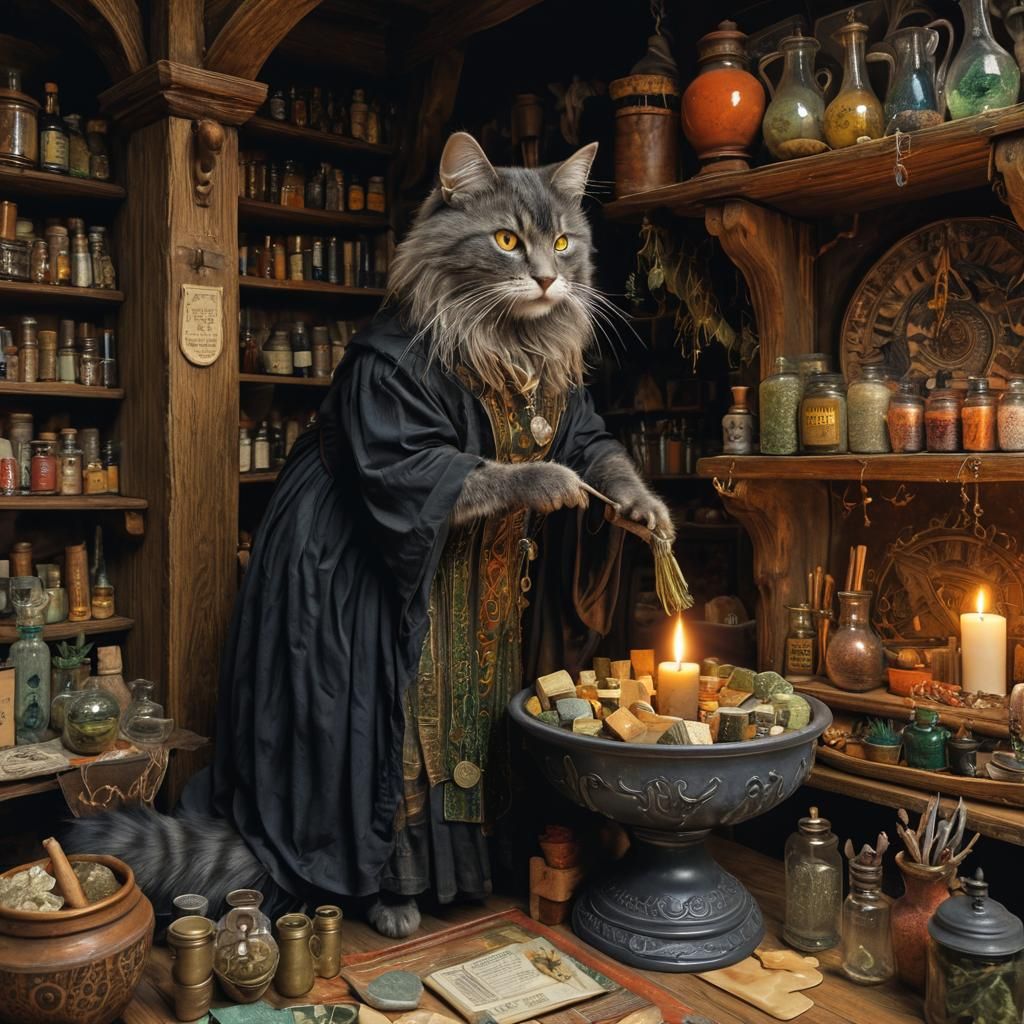 Magic Supply Shop Interior in Maximalist Style