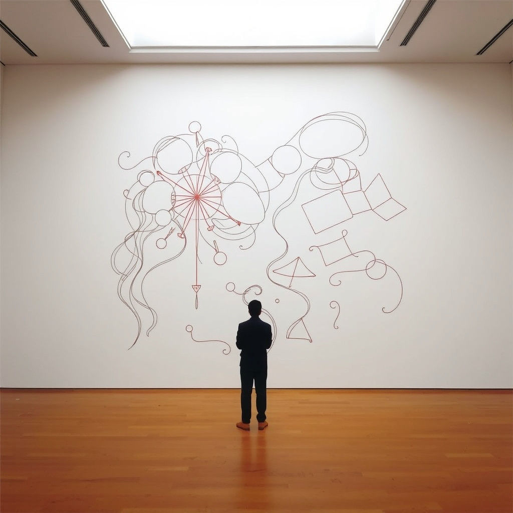 Geometric Wall Drawing in LeWitt Style