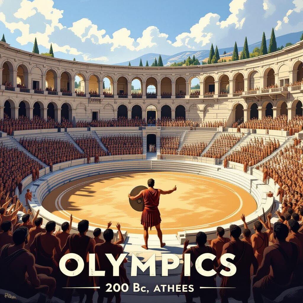 Ancient Greek Olympics Sports Poster