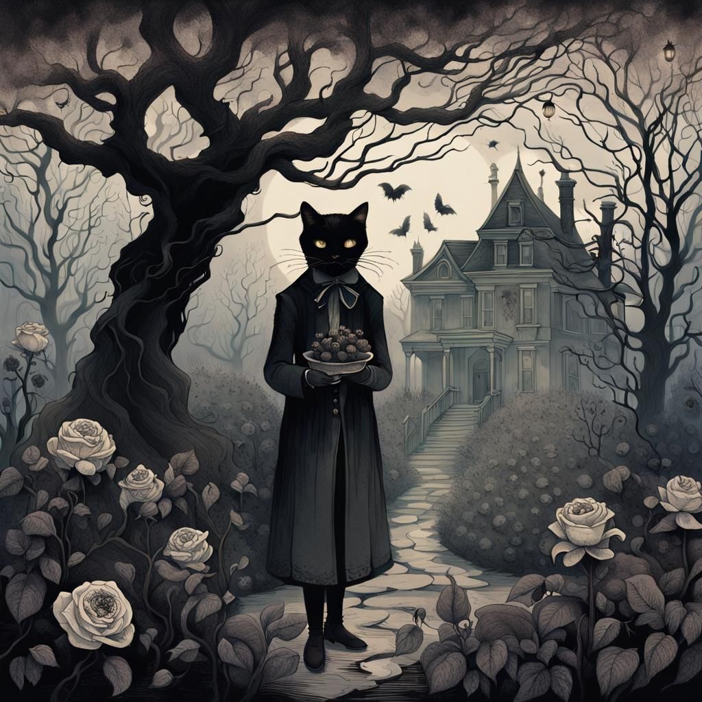 Cursed Garden: Dark Academia Botanical Illustration