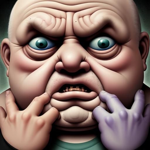 Surreal Unhinged Man: Colorful Abstract Art