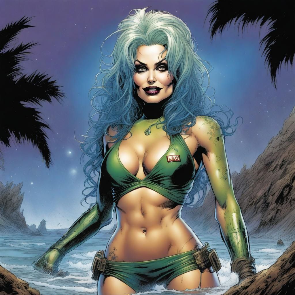 Dolly Parton as Gamora in Luis Royo Comic Style
