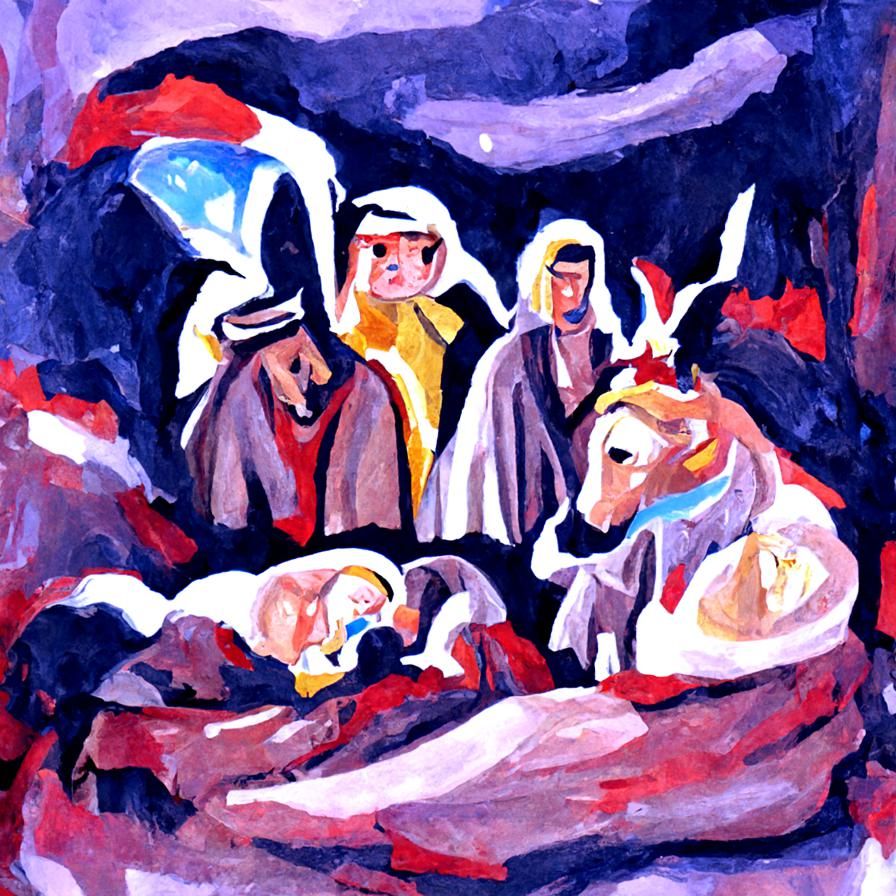 The Manger in Bethlehem Painting