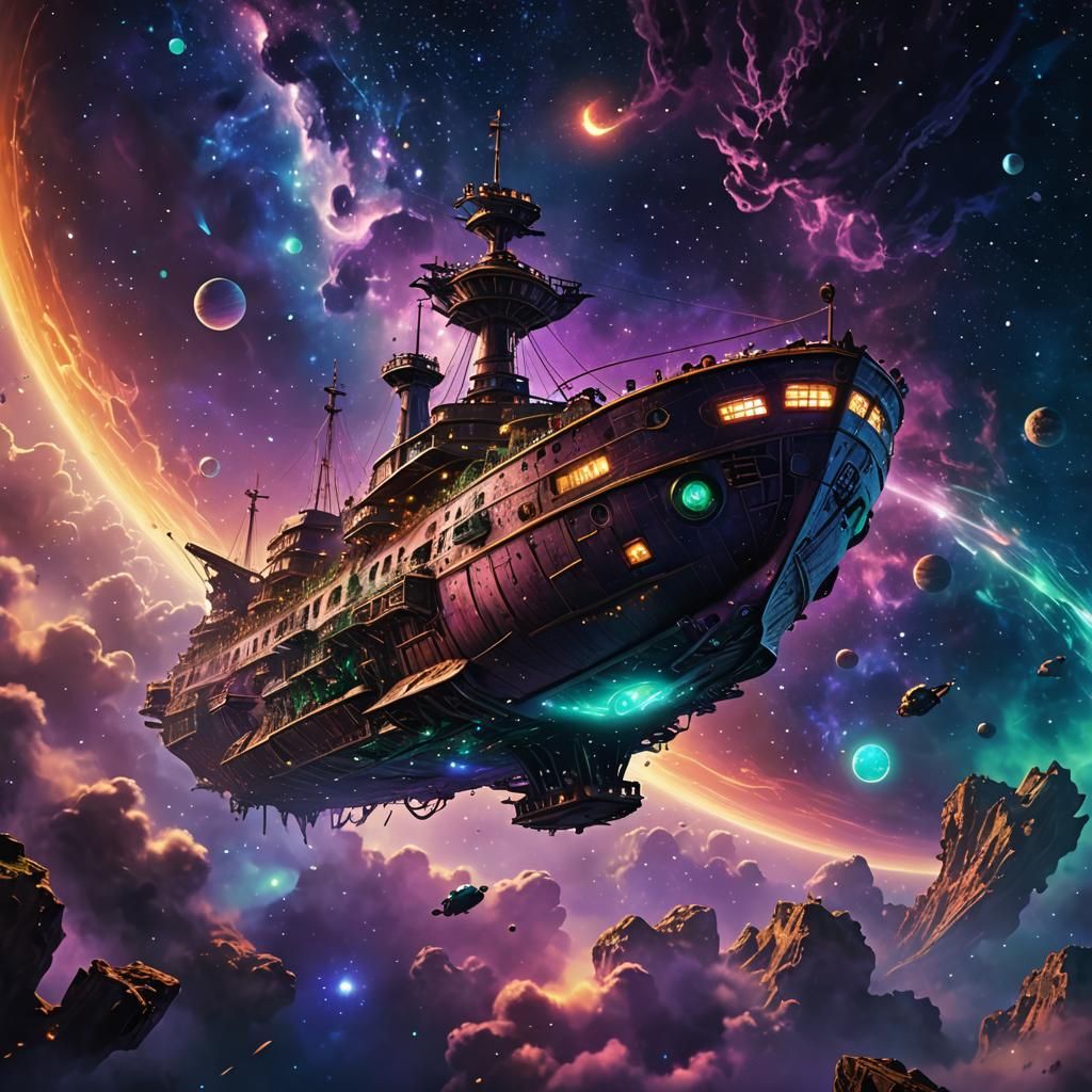 Ghost Spaceship in Treasure Planet Style