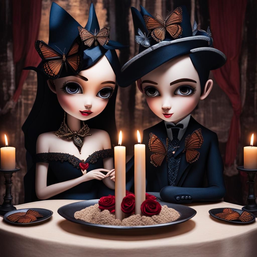 Happy Couple on Beach in Surreal Double Exposure