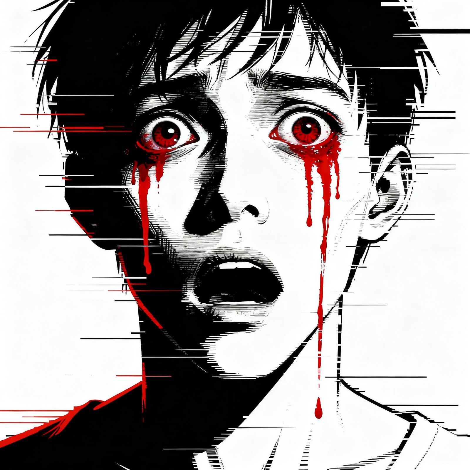 Horror Image of Blood Flow Under High Pressure