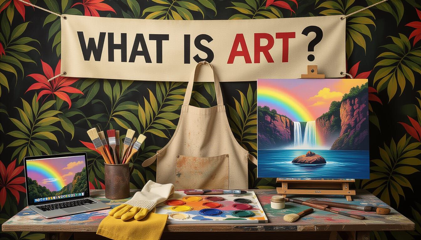 so now the artist manually made an AI-slop image. Think abou...