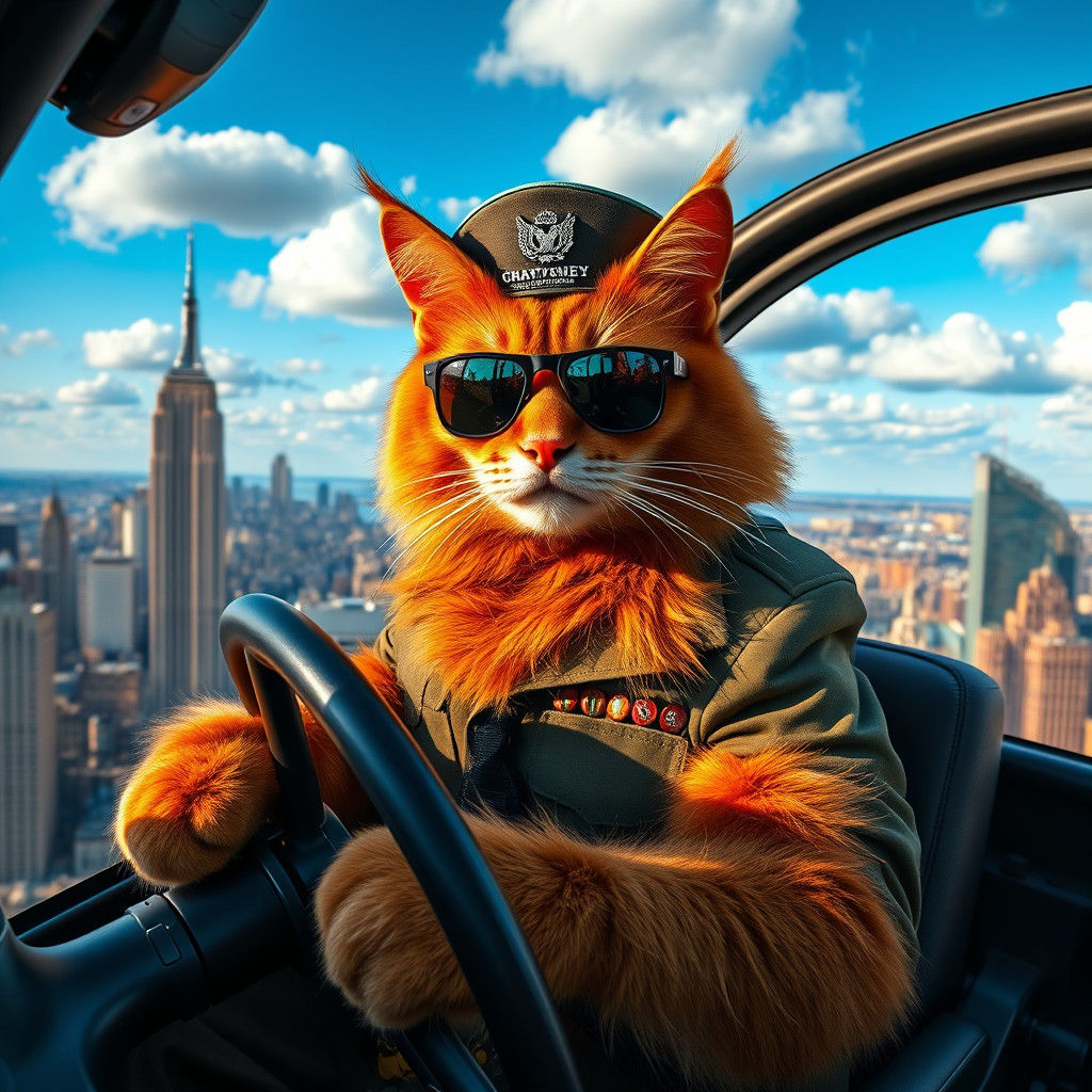 Red Cat Pilot Over New York City