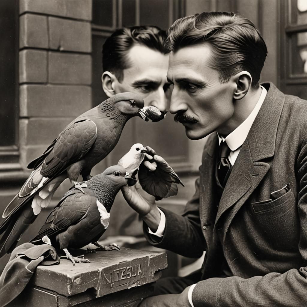 Nikola Tesla's Unusual Affection: Kissing a Pigeon
