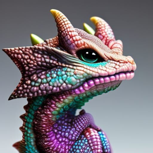 Realistic Baby Dragon with Intricate Details in 3D