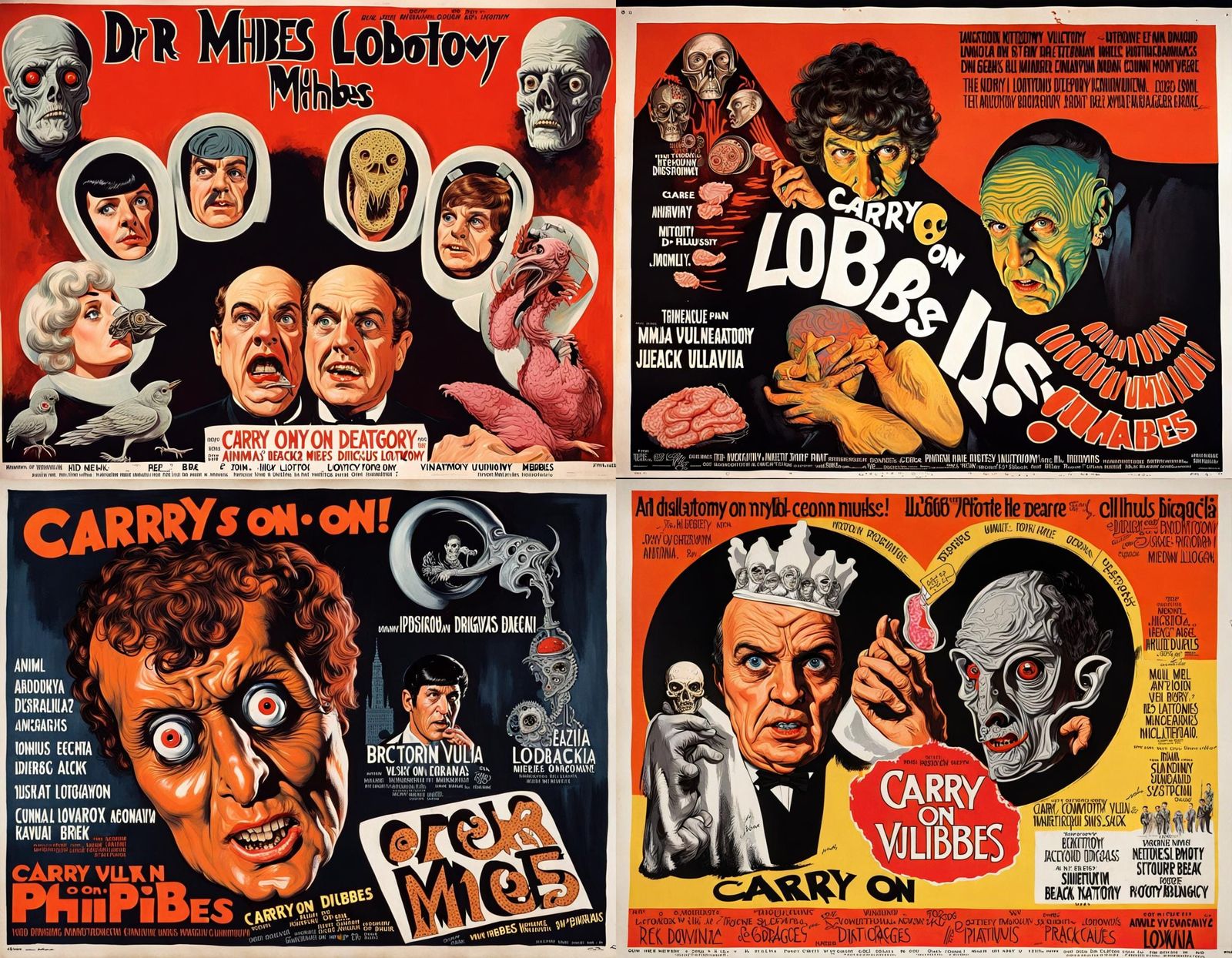 1960s Comedy Horror Movie Poster in 8k