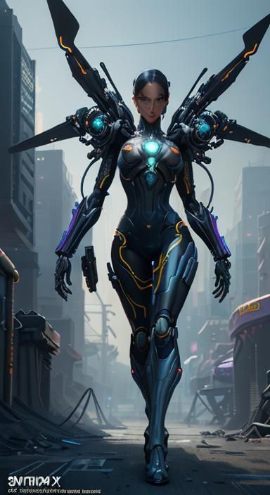 Nintendo Switch Girl in Cyberpunk Anime Style