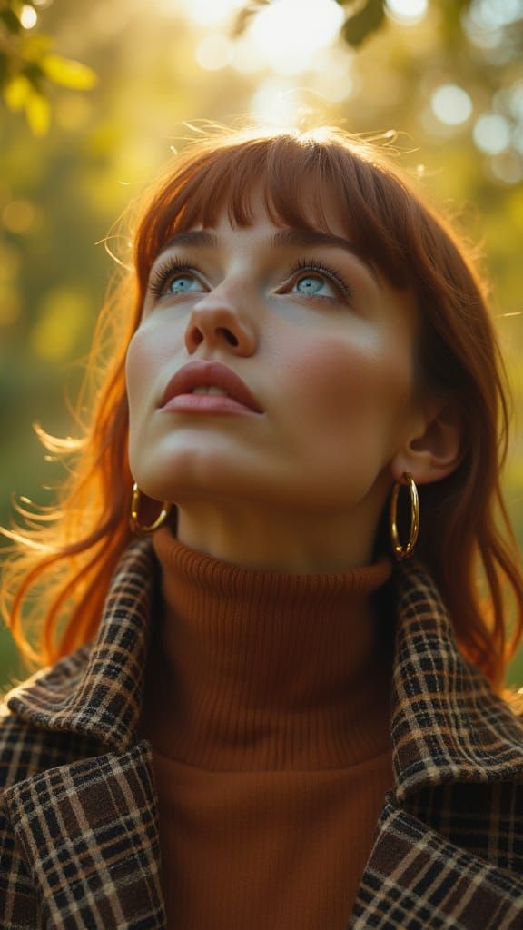 Stunning Woman in Awe, Hyperrealistic Close-Up